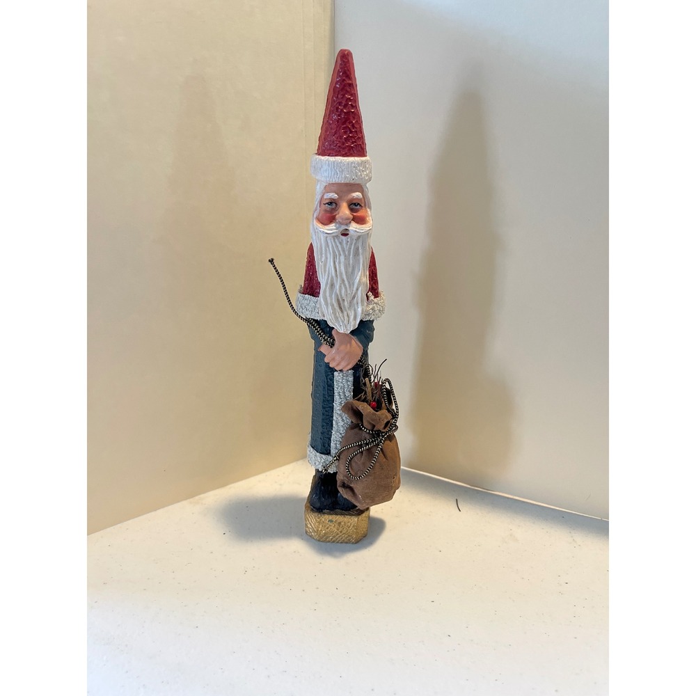 Vintage Style Tall Slender Santa Claus Figurine Folk Art Christmas Decor 11.5"